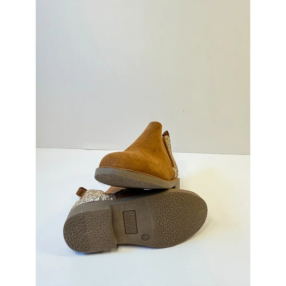 C21. Harper Canyon Kids Boots Childrenchic Olivia Chelsea Boots Brown-US 9